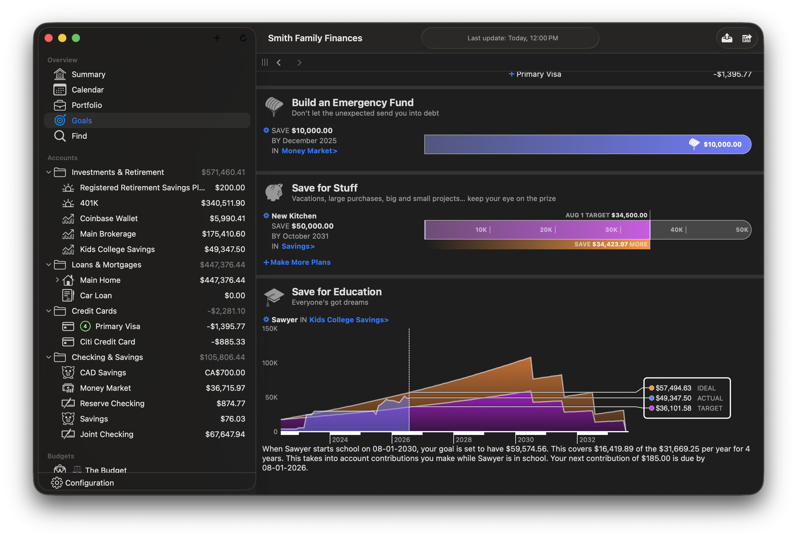 Banktivity screenshot - Goals & Planning