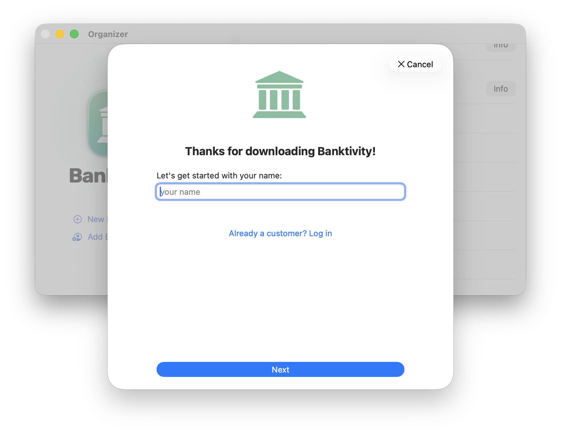 New onboarding assistant welcoming new user